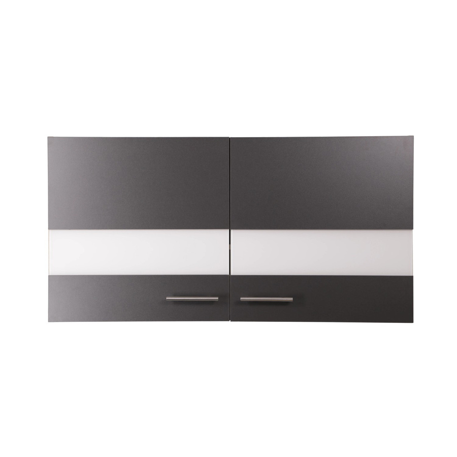 Respekta Küchen-Oberschrank Merle grau mit Glastüren und Soft-Close-Funktion, B/H/T: 110 x 56,1 x 34,6 cm - Bild 2
