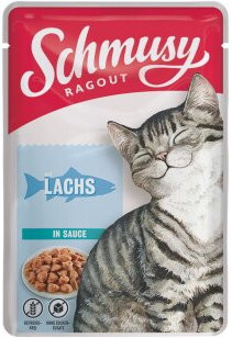 Schmusy Ragout Nassfutter Katze Adult Lachs in Sauce 22 x 100 g - Bild 1