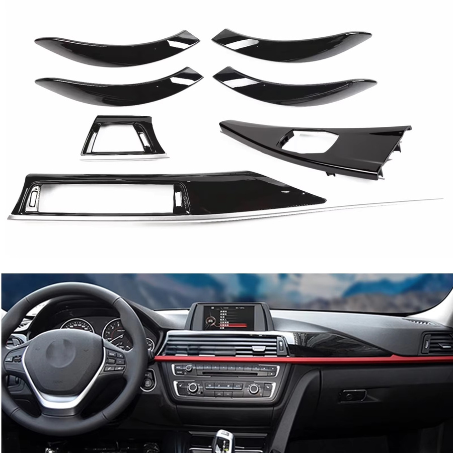 IDENUONA Dashboard Center Konsole Abdeckung Trim Dash Panel in Schwarz für BMW 3er und 4er Serie F30 F31 3GT F34 F32 F36 M Sport 2013-2019 - Bild 3