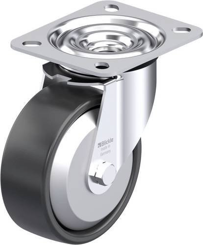 Blickle Stahlblech-Lenkrolle LE-PP 100KA-FA aus verzinktem Stahl mit Rad-Durchmesser 100 mm und einer Tragfähigkeit von 150 kg - Bild 1
