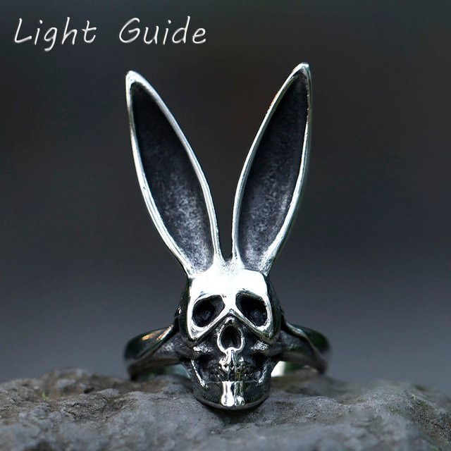 Herrenring Edelstahl, Vintage, Totenkopf, Silber - Bild 1