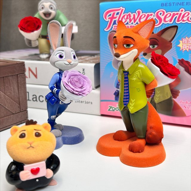 Disney Flower Animal City Eternal Flower Blind Box, Spielzeug, Judy Nick Modell - Bild 1