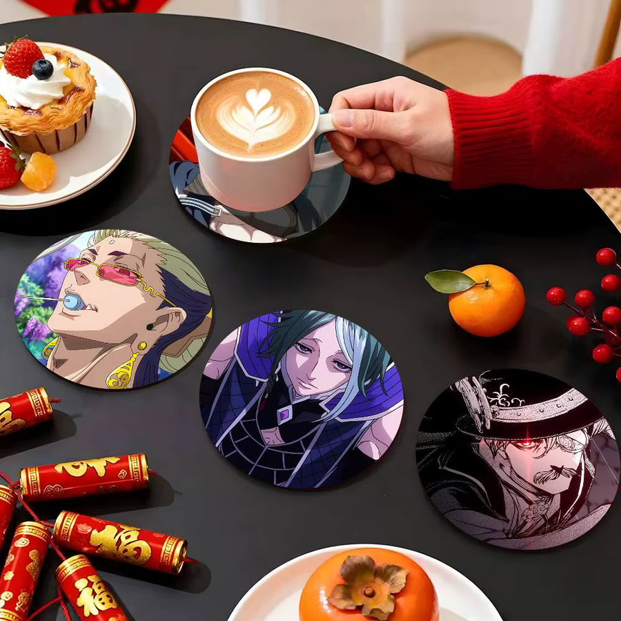Record Of Ragnarok Anime Holzuntersetzer mit Farbdruck, runder Tassenuntersetzer in Multicolour für dein Zuhause oder den Schreibtisch - Bild 2