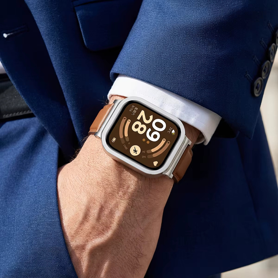 OAKCHARM Ohrschutzschale mit Metallrahmen für Redmi Watch 6, Silber - Bild 3
