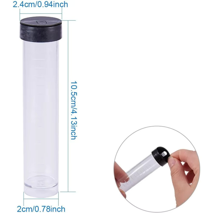 30er-Pack transparente Kunststoffröhrchen mit Deckel und zylindrischem Boden, Durchmesser: 2 cm, Länge: 10,5 cm - Bild 2
