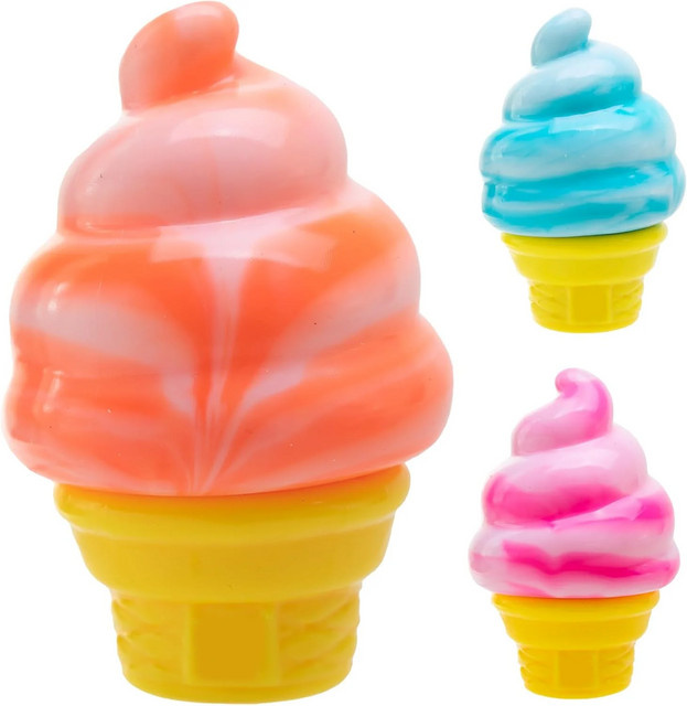 Nee-doh Nice Cream Cone, Bunter Eiscreme-förmiger Sensorischer Stressabbau-Fidget-Spielzeug, multicolour - Bild 1