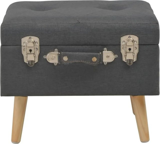 vidaXL Hocker mit Stauraum aus Stoff und Massivholz in Dunkelgrau B/T/H: 40 x 33 x 33 cm - Bild 1