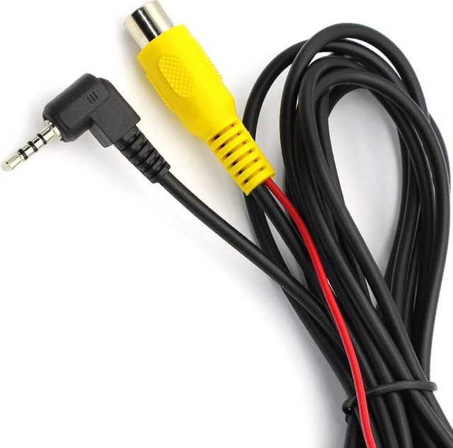 JCD RCA Buchse auf 2,5mm AV Konverter Kabel für Auto Rückfahrkamera und DVR, Schwarz - Bild 1