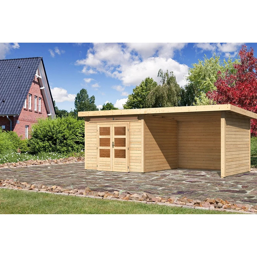 Karibu Holz-Gartenhaus Kumla 6 Natur mit Pultdach und modernem Design, B/T: 270 x 270 cm - Bild 2