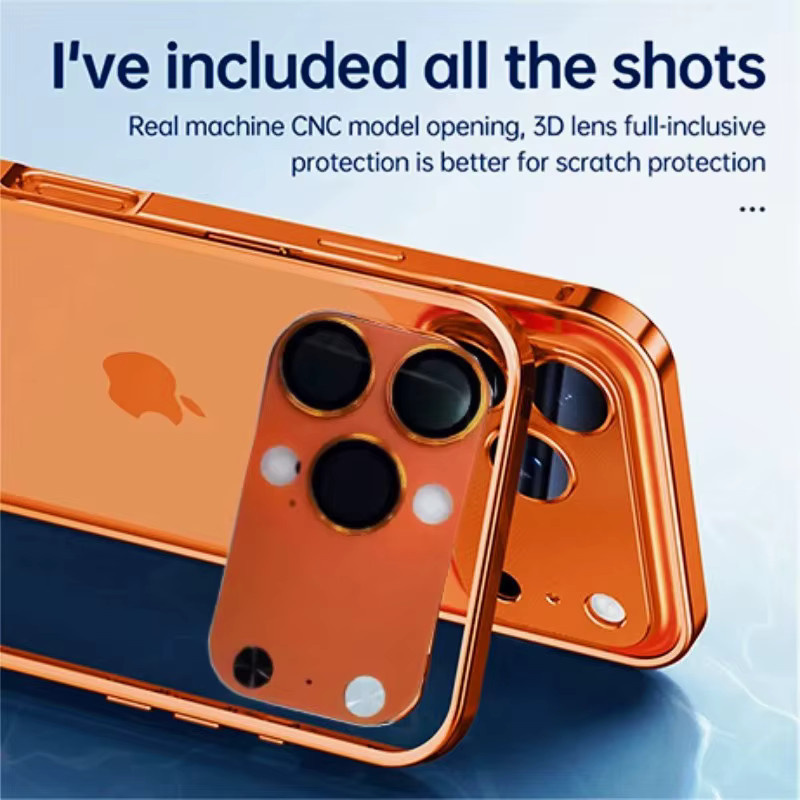Wasserdichte Stoßfesten iPhone Hülle mit Legierung Rahmen und Kameraschutz in Orange für iPhone 17 Pro Max, 16, 15, 14 - Bild 2