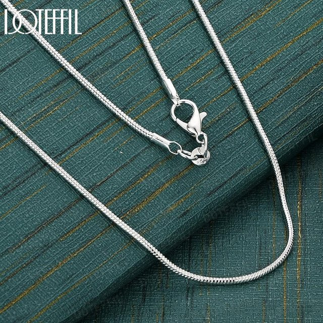 DOTEFFIL Halskette 925 Sterlingsilber, SchlangenKette, 40 cm, gray, Unisex - Bild 1