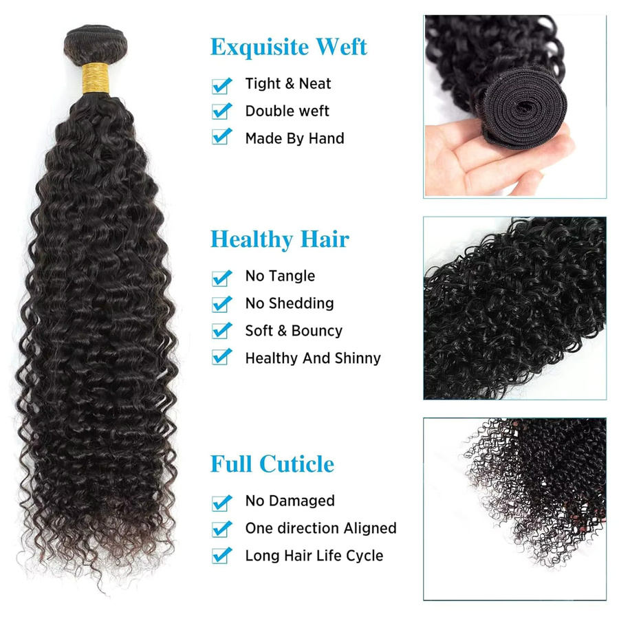Yavida Kinky Curly Echthaar-Bündel, 3-teilig, brasilianisch, Damen - Bild 4