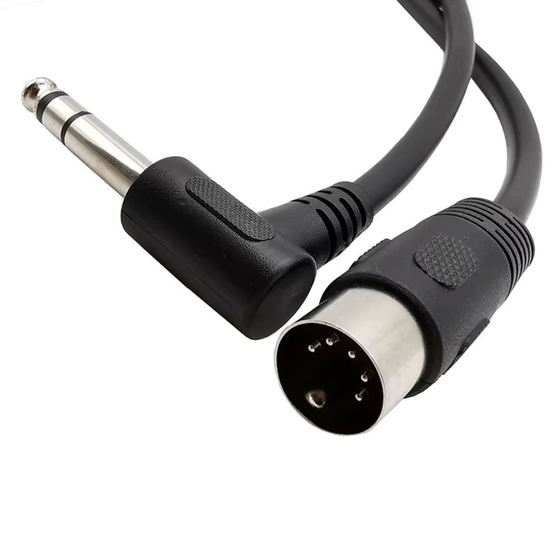 Monoprice Stereo-Audiokabel mit 90-Grad-Winkel MIDI DIN 5-Pin auf 6,35 mm Klinke, Schwarz, Länge: 150 cm - Bild 4