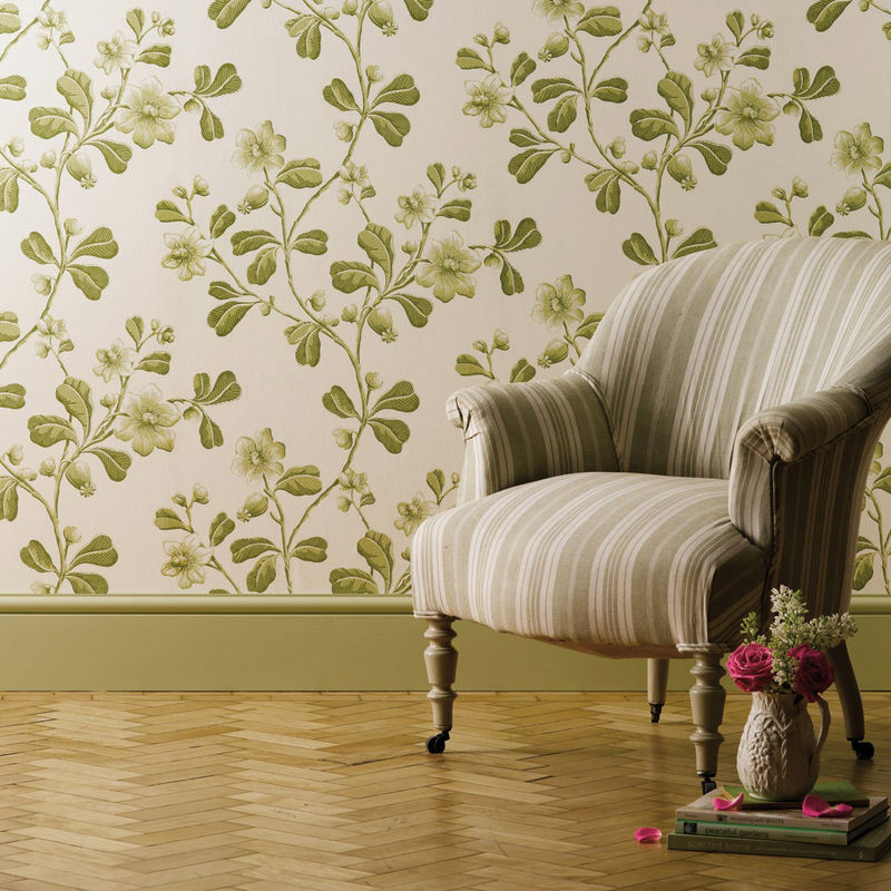 Little Greene Tapete Broadwick Street Garden Floral Botanical Vintage Grün - Bild 2
