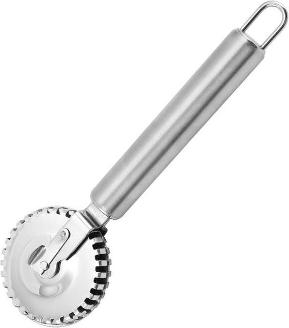Happypilot Edelstahl-Gebäckrolle mit Kantenversiegelung und doppelseitigem Schneidemesser in Silber - Bild 1