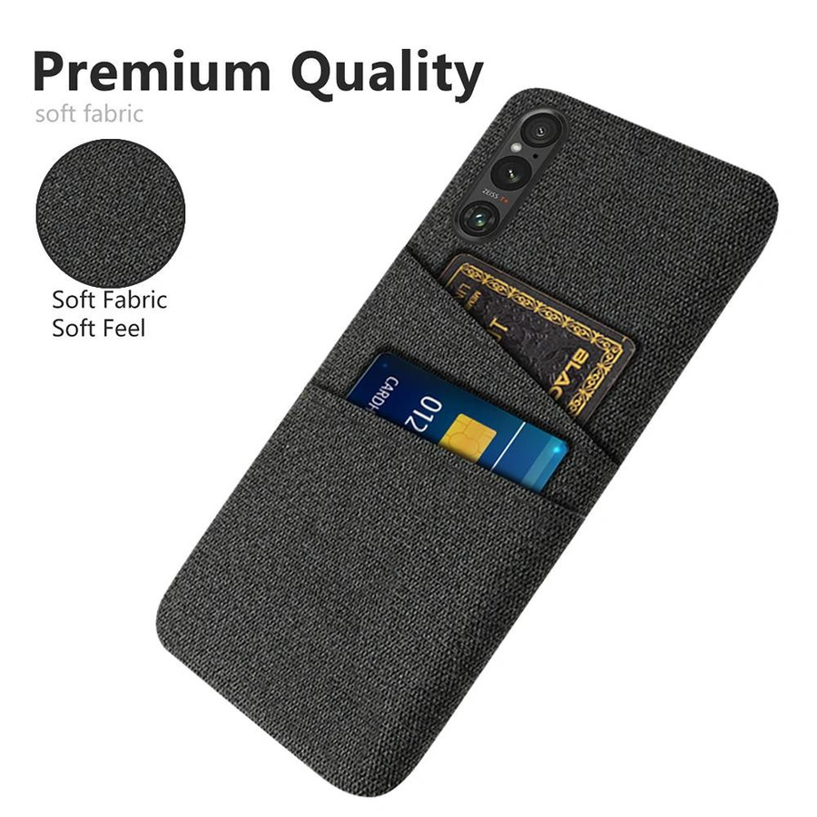 Sony Xperia 1 V Hülle aus Stoff mit Dual-Kartenabdeckung in Grau - Bild 3