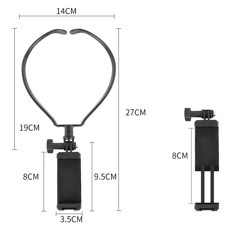 Tragbarer Handsfree Halshalter in Schwarz als universeller Telefonständer für iPhone 15 Pro Max, Samsung und GoPro - Bild 3