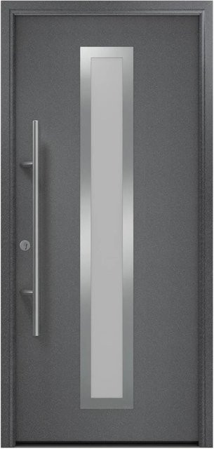 EcoStar Haustür Isopro Secur IPS 700S in Anthrazitmetallic mit Glaseinsatz, B/H: 110 x 210 cm, DIN Links, RC2 Sicherheitsschutz - Bild 1