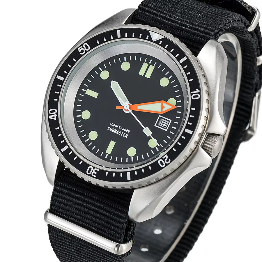 Qimei Armbanduhr Edelstahl, Schwarz, Textil/NATO, Herren - Bild 3