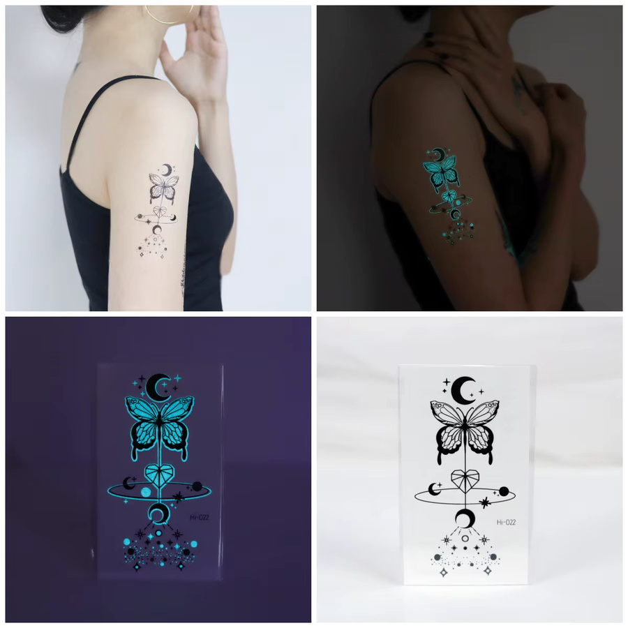 ROCOOART Tattoo-Aufkleber Schmetterling Mond Stern, Damen - Bild 3