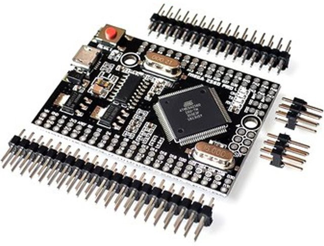 Si Tai&SH Mega 2560 Pro Mini Mikrocontroller Board in Schwarz, kompatibel mit Arduino Mega 2560, mit CH340G und ATmega2560-16AU sowie männlichen Pinheadern - Bild 1