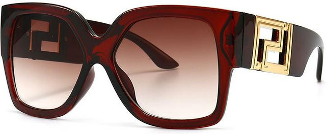 Quadratische Sonnenbrille für Damen, Vollrand, Kunststoff, braun - Bild 1