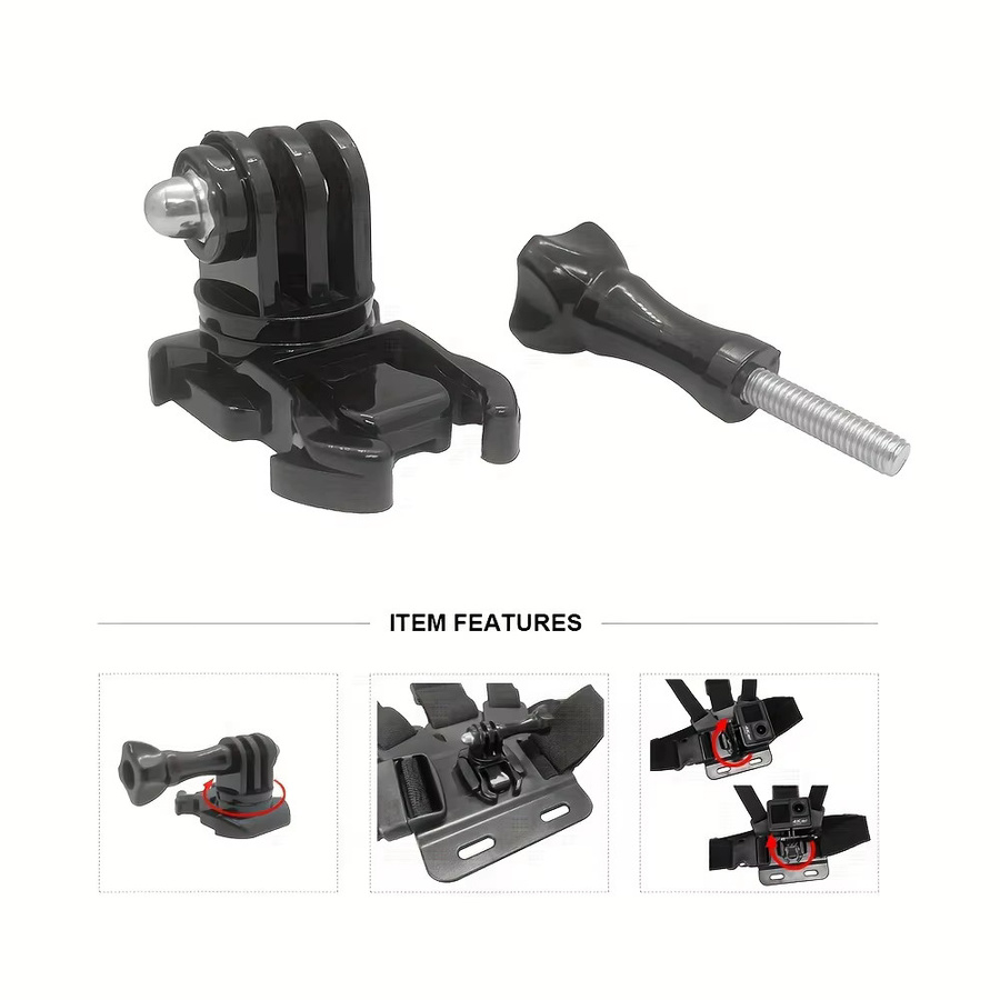 EXSKOF 9-in-1 Zubehörset für Action-Kameras in Schwarz mit Stativhalterung und Basisschraubenadapter für GoPro Hero 13 12 11 10 9 Insta360 SJCAM AKASO DJI Osmo Action - Bild 2