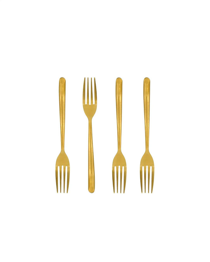 Nicolas Vahe Kuchengabeln in Antik Gold, 4 Stück - Bild 1