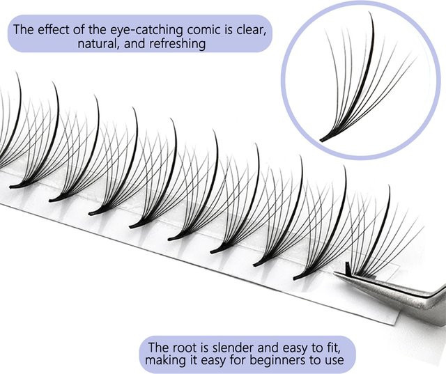 Aguud Wimpernverlängerung Hybrid Fan Lash, Black, Unisex - Bild 1