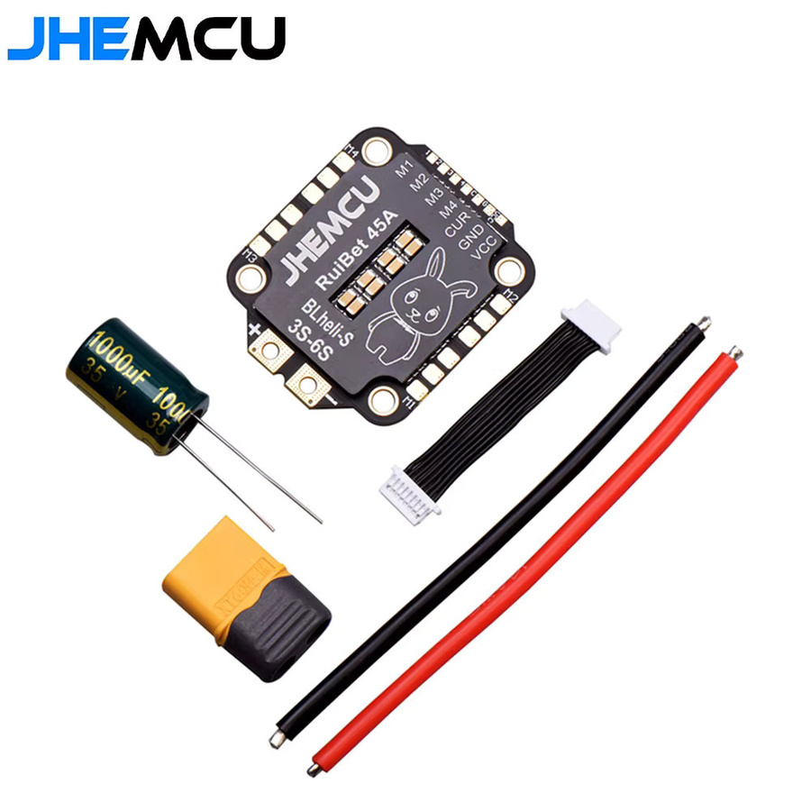 Jhemcu Ruibet 4in1 ESC Blheli_S DShot600 Bürstenloser Regler für RC FPV Freestyle Drohnen, Farbe: Schwarz, Montagegröße: 30,5 x 30,5 mm - Bild 2