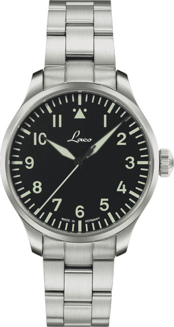Fliegeruhr BASIS Augsburg, Automatik, Edelstahl, 39 mm, Schwarz - Bild 1