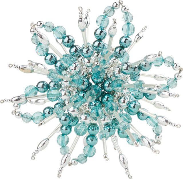 Perlenstern Komplettset Blue Topas Weihnachtsdekoration in Blau und Silber - Bild 1