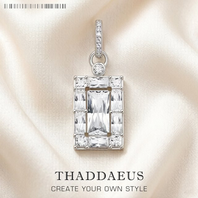 Thaddaeus Anhänger, Rechteck, 925 Silber, Damen - Bild 1