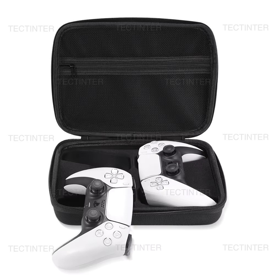 YECKTEGJ Dual Tragetasche für PS5, PS4, PS3 und Xbox Serie Controller, stoßfeste Reisetasche für Zubehör in Schwarz und Weiß - Bild 3