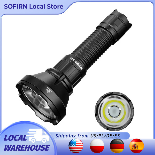 Sofirn SF26 Taktische LED Taschenlampe mit 2000 lm, SFT40 LED, 6000 K Cool White, Schwarz, Wiederaufladbar via Typ-C - Bild 1