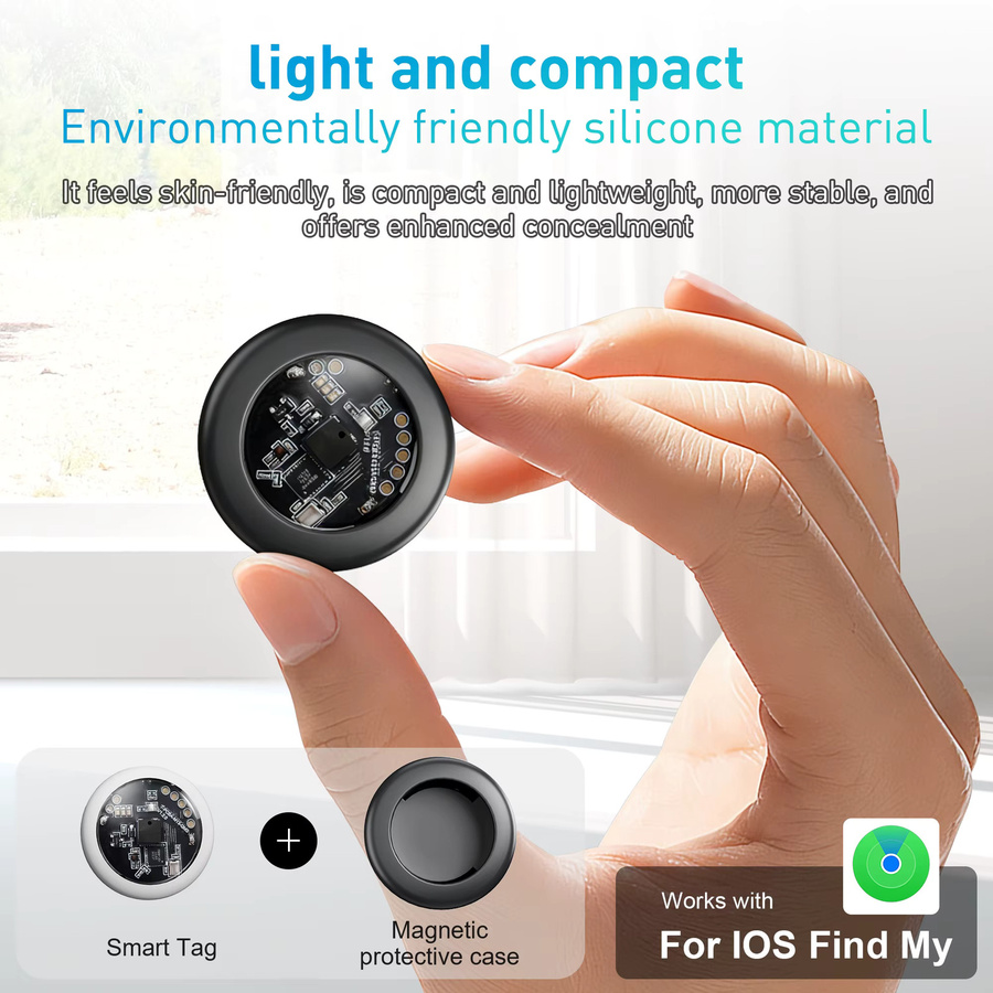 XMSJ Magnetischer Smart-Tag-Locator für Apple AirTag Mini GPS-Tracker in Schwarz oder Weiß - Bild 2