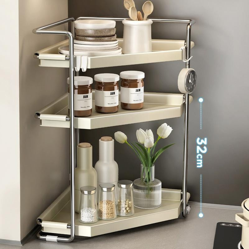 Multifunktionales Eckregal aus Metall für Küche und Badezimmer mit Arbeitsplatte und Dreibein-Design von Household supplies MH - Bild 2