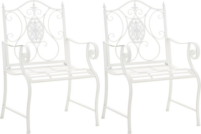 CLP 2er Set Gartenstühle Punjab im Landhausstil aus lackiertem Eisen mit Armlehnen - Bild 1