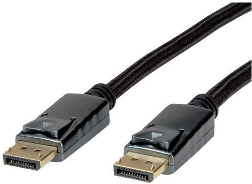 Roline DisplayPort Anschlusskabel 8K UHD in Schwarz und Silber, Länge: 2,00 m - Bild 1