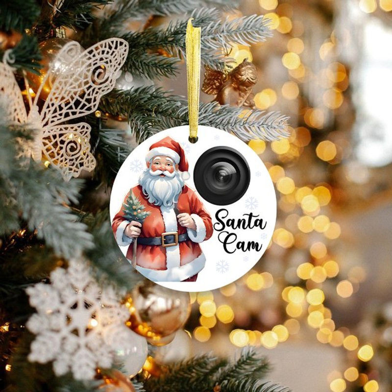 Santa Cam Weihnachtsmann Hängeornament aus Kunststoff in Mehrfarbig für Weihnachtsbaum und Dekoration - Bild 1