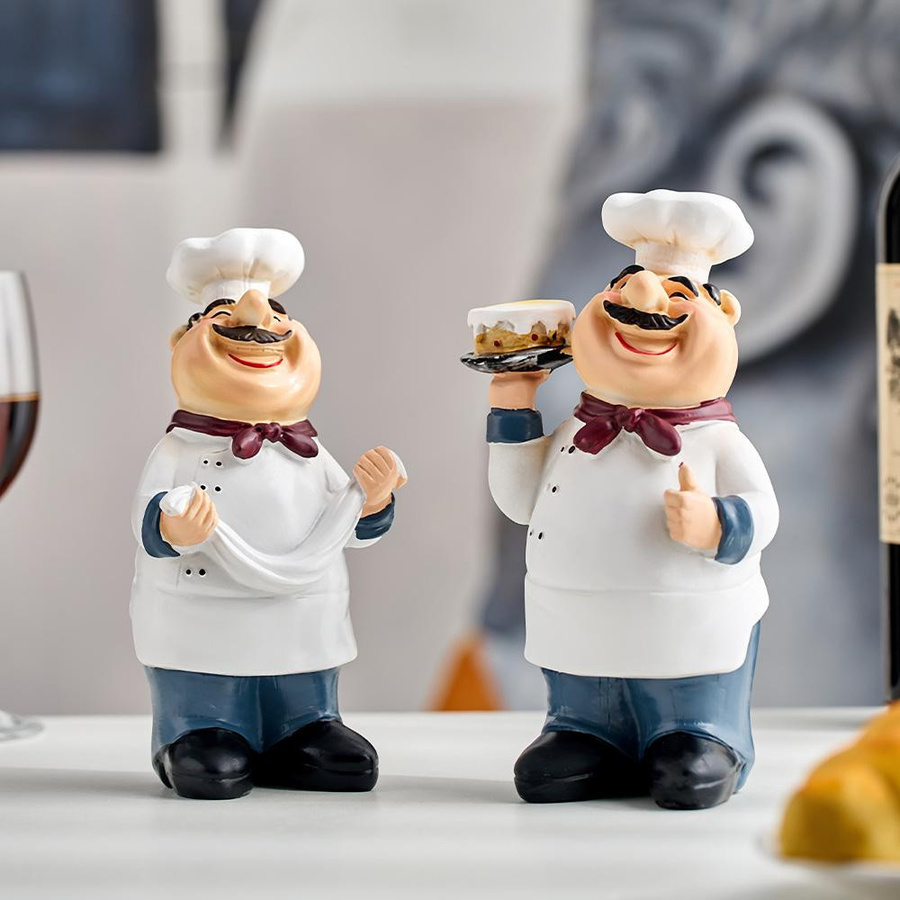 Lachende Kochfigur aus Harz von Yiran Furniture als dekorative Cartoon-Skulptur in Multicolour für dein Wohnzimmer oder Schreibtisch - Bild 2