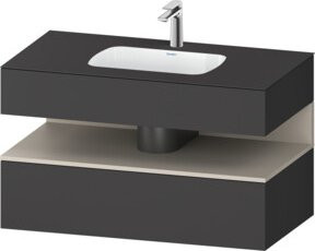 Duravit Einbauwaschtisch-Möbel-Set Qatego in Tau und Anthrazit, B/T/H: 100 x 55 x 60 cm - Bild 1