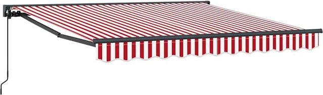 vidaXL Einziehbare Markise Rot-weiß aus Polyester und Metall B: 300 cm, H: 250 cm - Bild 1