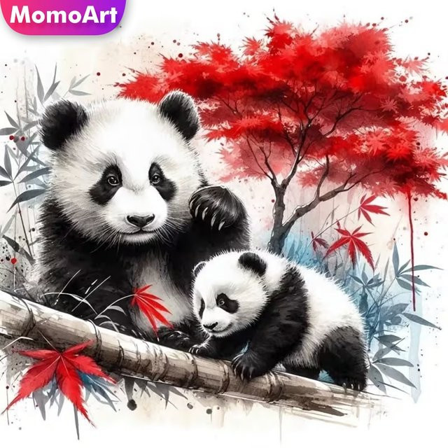 Momoart Diamantmalerei Panda-Tiermuster für Erwachsene als DIY-Stickerei Wandkunst in Multicolour - Bild 1