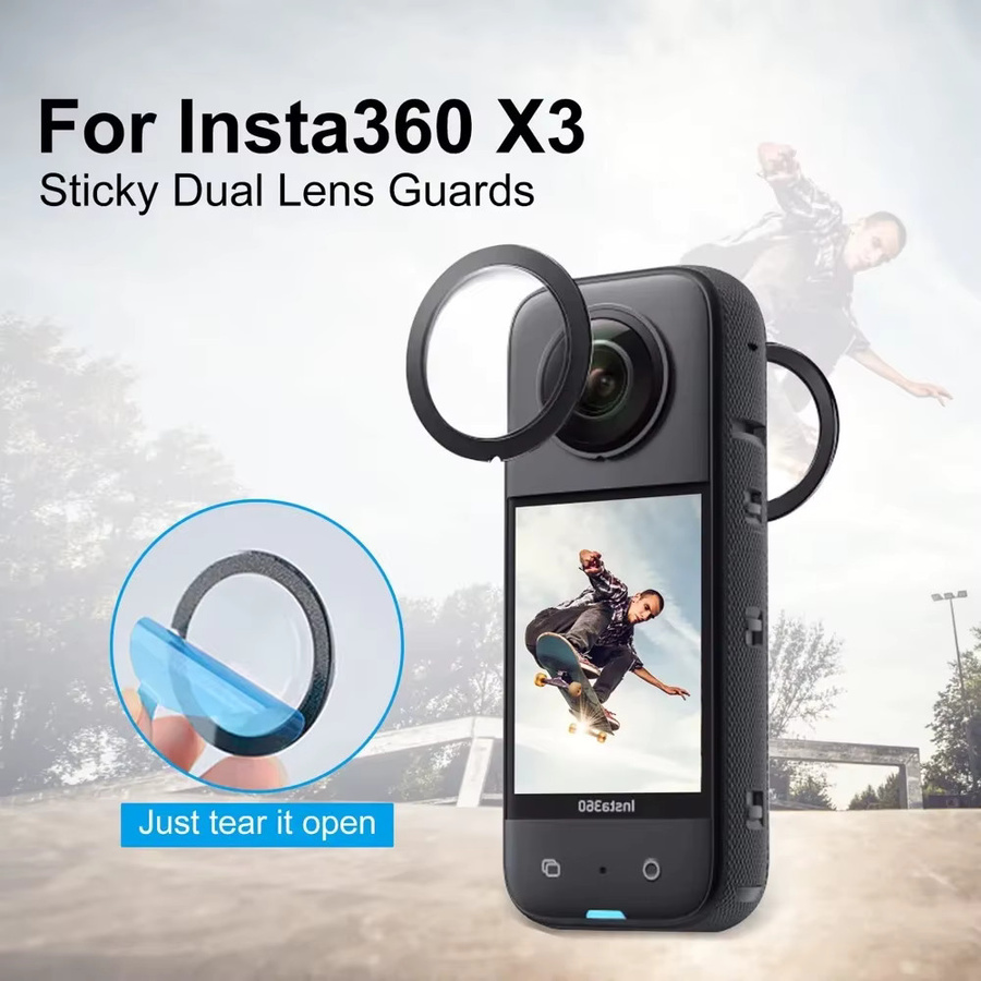 Insta360 X3 Zubehör-Set in Schwarz mit Objektivschutz, Silikonhülle, Tragetasche und Schutzrahmen - Bild 3