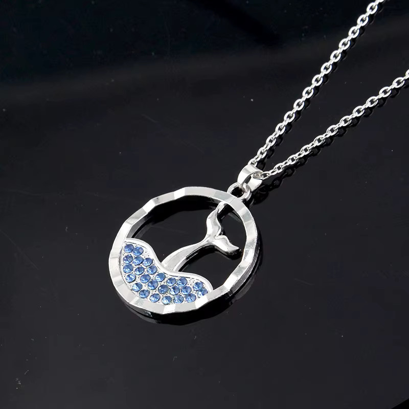 YiYuYiHua Halskette, Wal Schwanz Fisch, Silber, Unisex - Bild 2