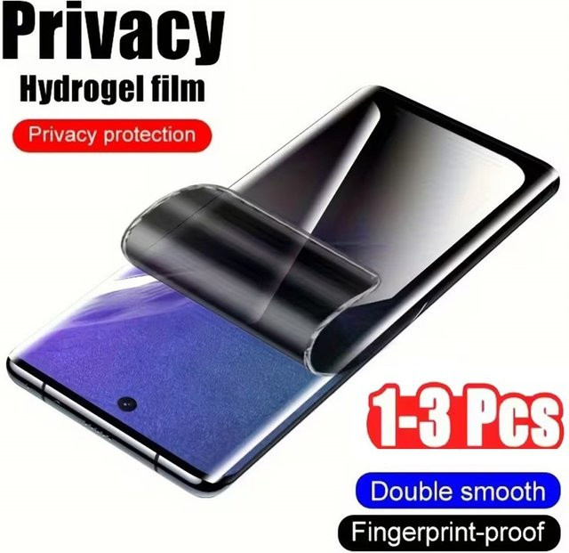 Anti-Spy Sichtschutz-Hydrogel-Displayschutzfolie für Vivo Y77E 5G, Y12A V2027, Y30 Standard, Y02 4G und Y35 Plus v2019, transparent - Bild 1