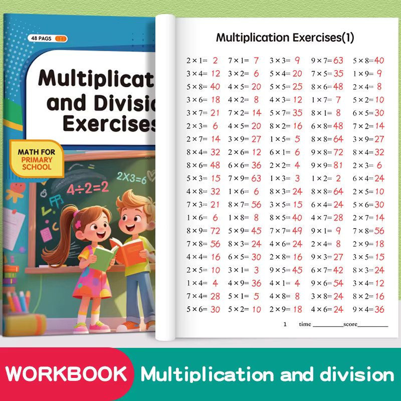 Lee's Sharing Mathematik-Arbeitsbuch für Kinder mit 99 Übungen zu Multiplikation und Division, 48 Seiten, Mehrfarbig - Bild 2
