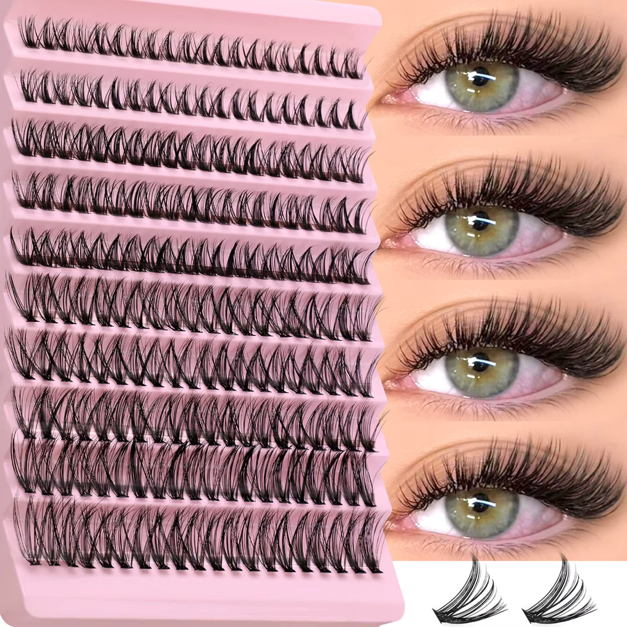 GROINNEYA Cluster-Wimpern, 8–16 mm, einzelne Wimpern, natürlich - Bild 2