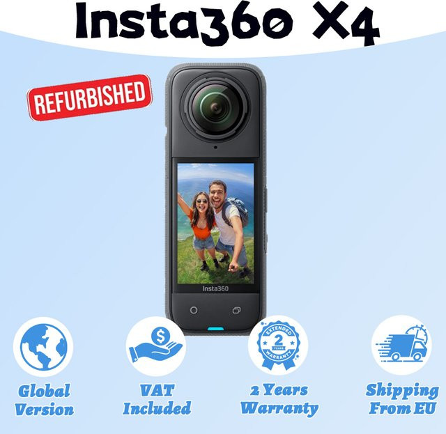 Insta360 X4 Refurbished Immersive 360 Grad Action Kamera mit 8K Video, Schwarz - Bild 1